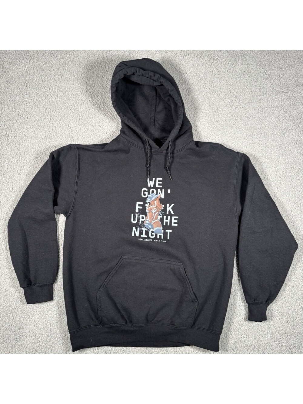 Beyonce Hoodie Renaissance 2023 World Tour Black Medium Double Sided